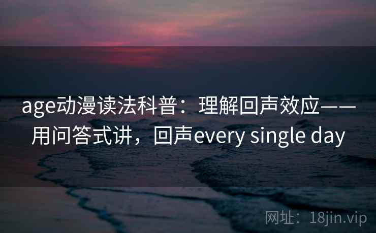 age动漫读法科普：理解回声效应——用问答式讲，回声every single day